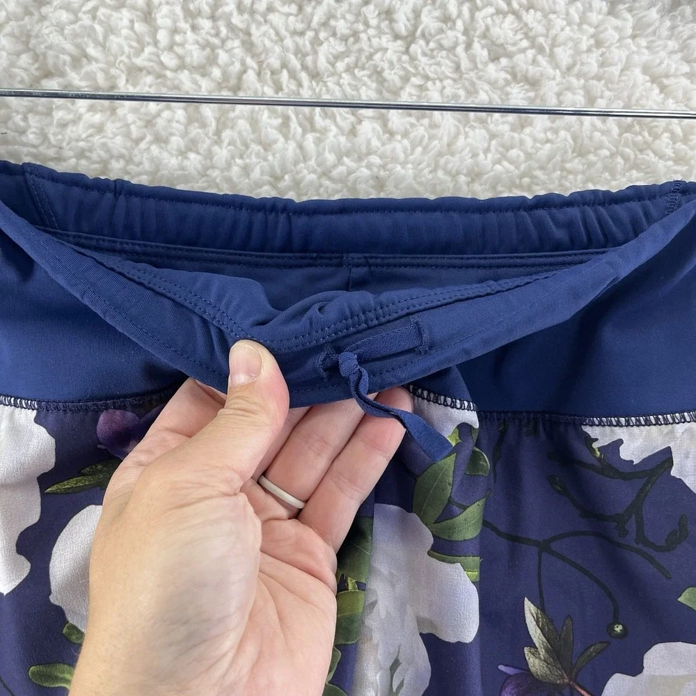 Oiselle Roga Shorts Women's Size 8 Blue Peony Casual Active Gym Workout Lined - Picture 7 of 10